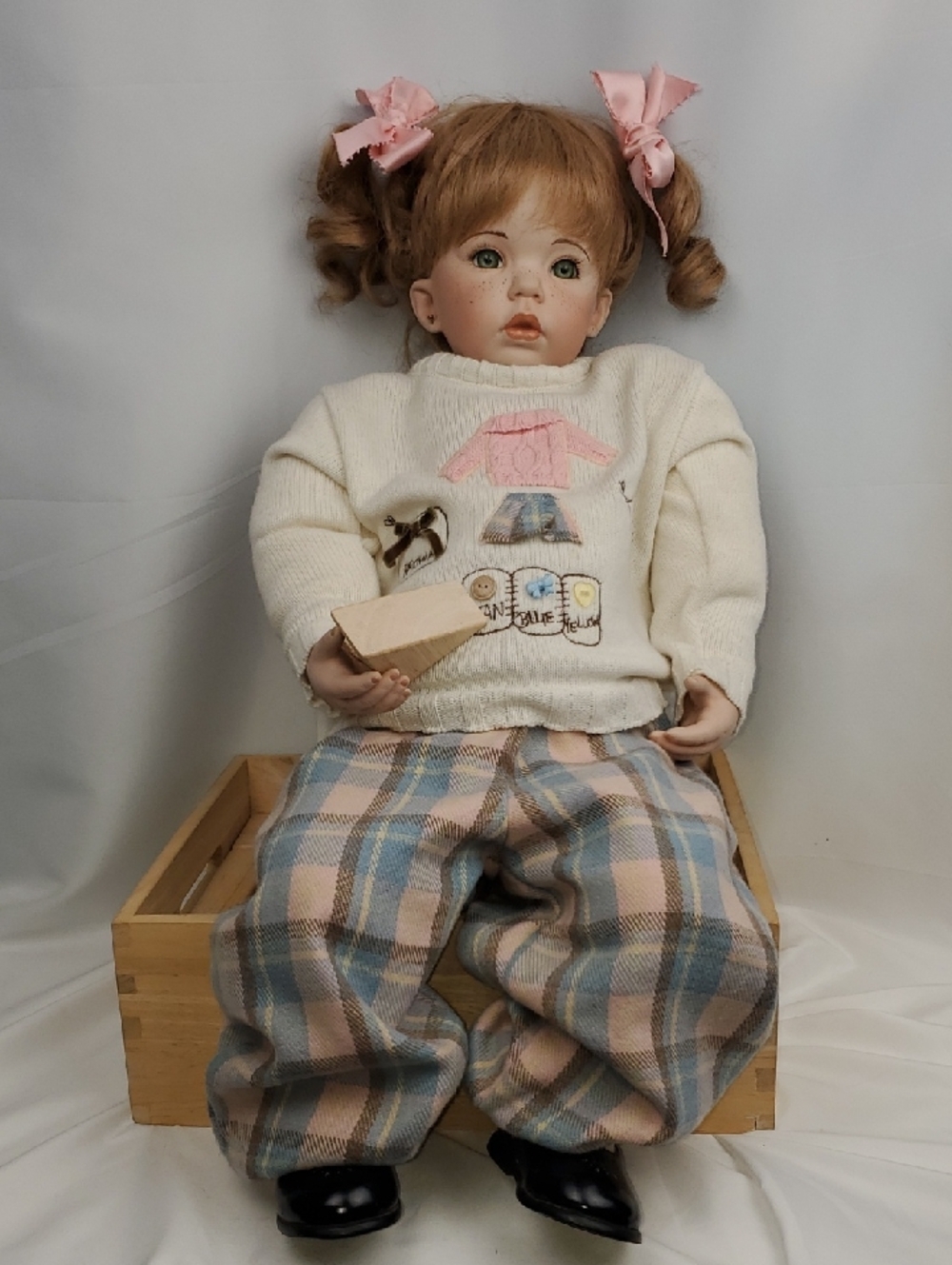 Vintage Collector's Porcelain Doll Terrible Two's By Dr. Rupert Breastplate 1997